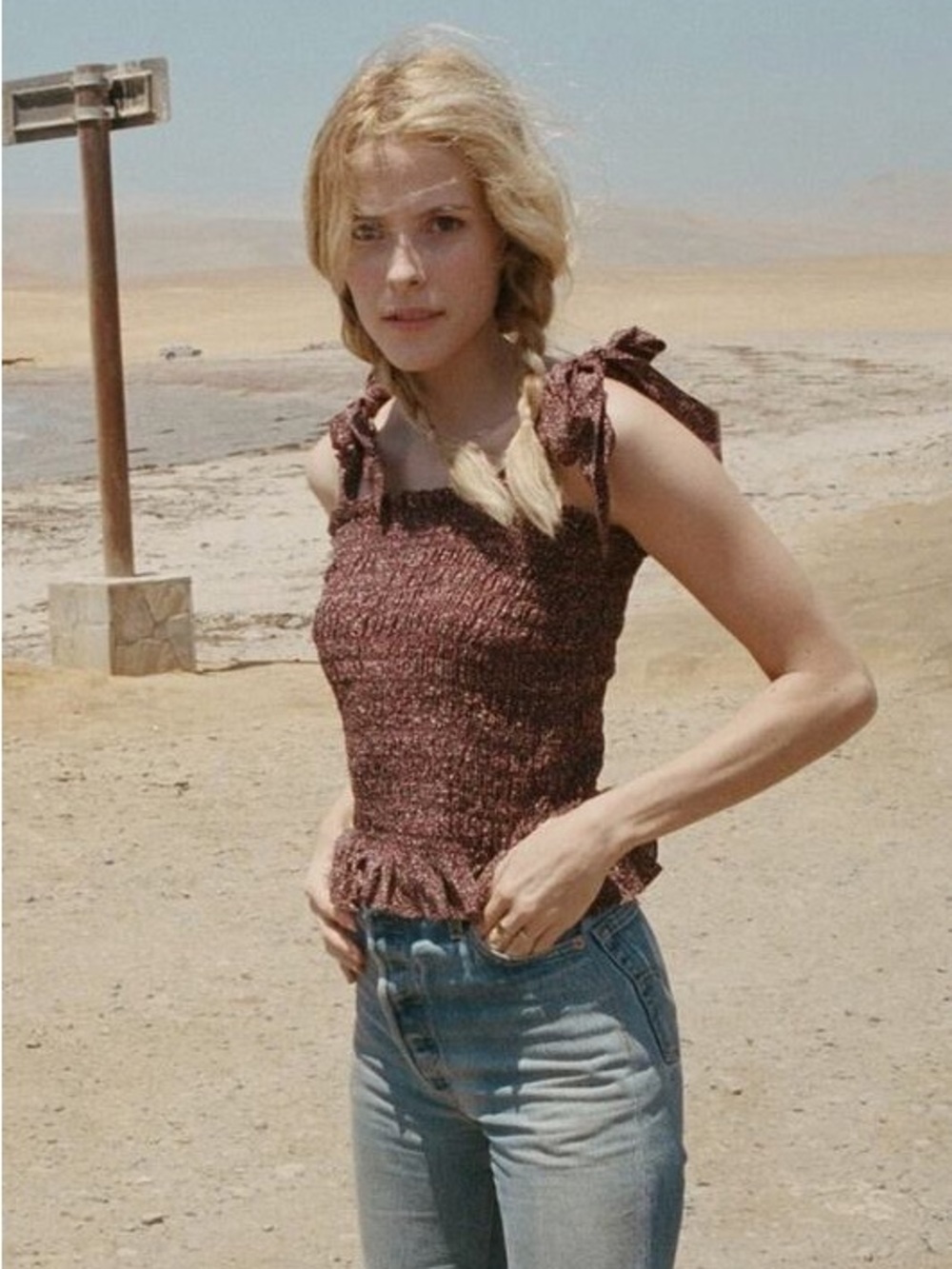 Dôen Leo Top - Rust Ditzy Floral